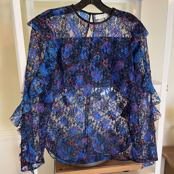 🧵Sandro Benate Printed Lace Top NWOT - Picture 3 of 5